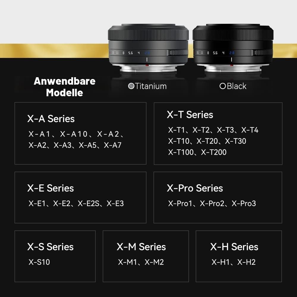 TTARTISAN 27mm F2.8 Autofokus APS-C Kameraobjektiv, Metall, geringes Gewicht, tragbare Kameraobjekti