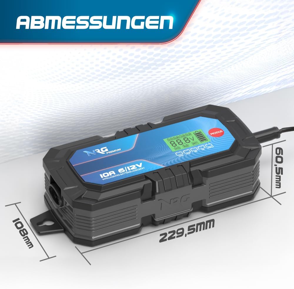 LiFePO4 Ladegerät 12V/6V 10A Batterie Auto LKW Batterieladegerät Lithium-Eisenphosphat-Ladegerät Ble