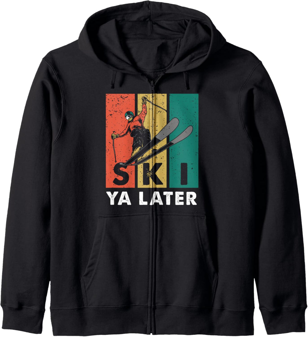 Retro Ski Ya Later Vintage Skifahrer Ski Sportler Skier Kapuzenjacke