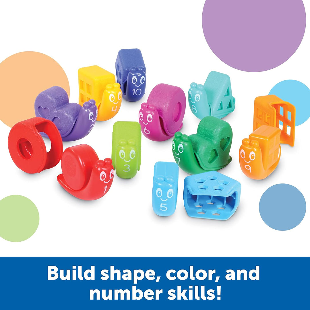 Learning Resources Snap-n-Learn Formen-Schnecken, Kleinkind-Aktivitäten, Lernspielzeug, Farben-Set,
