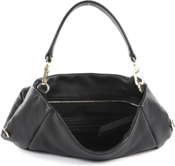 Abro Leather Dalia Hobo Bag Raquel Small S Black/Gold