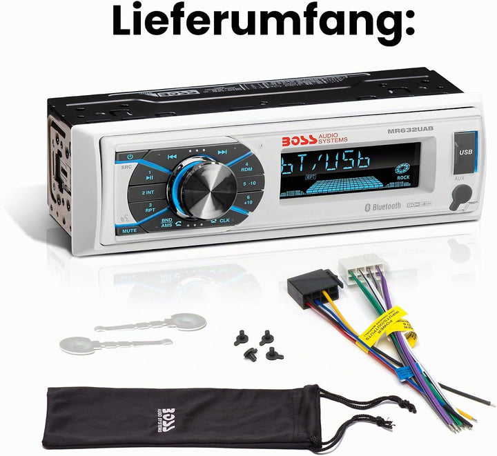 BOSS Audio Systems mr632uab 200 W Bluetooth weiss Empfangsgerät für digitale Instrumente, Empfangsge
