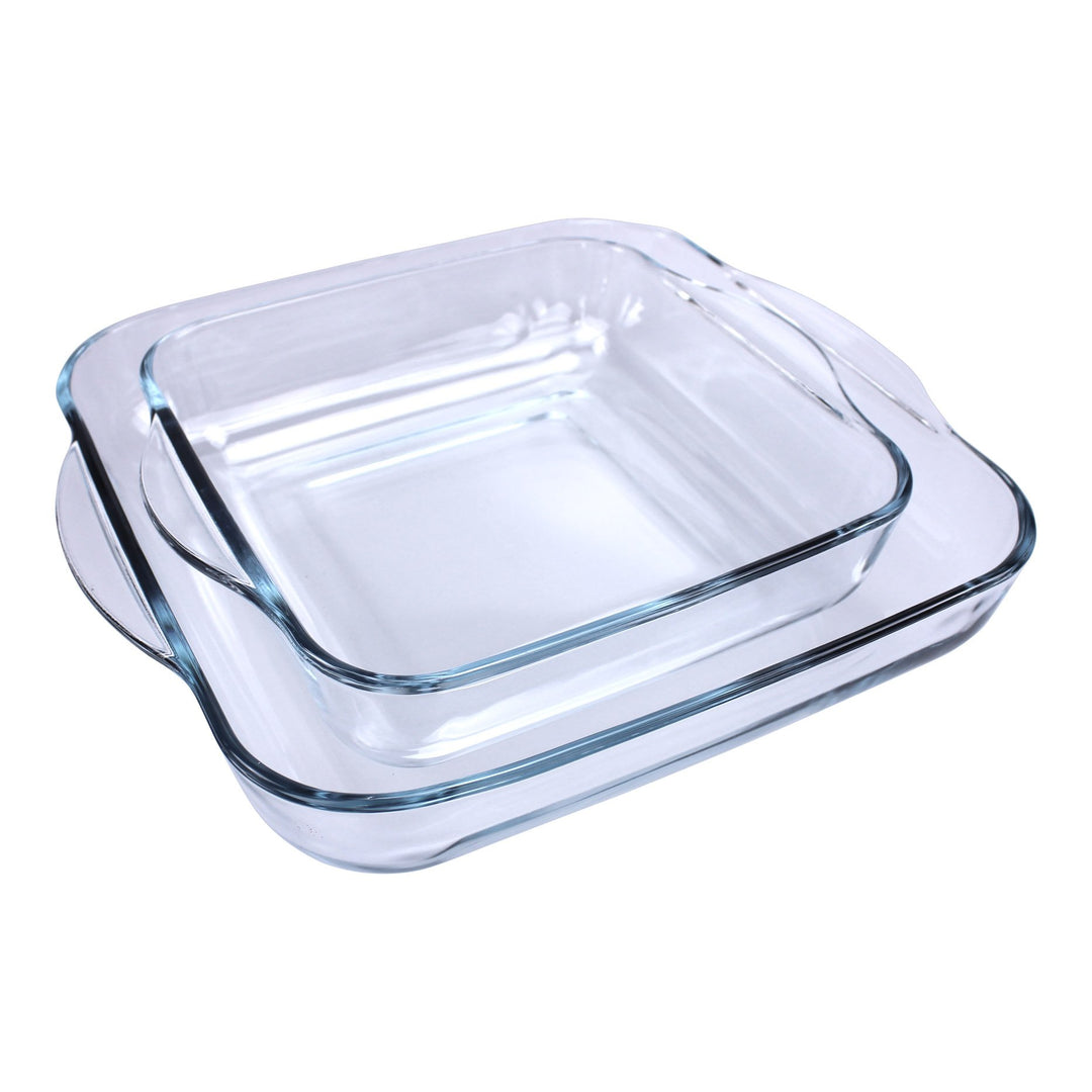 Borcam 2er Set Auflaufformen eckig 28x28x6cm und 22x22x6cm