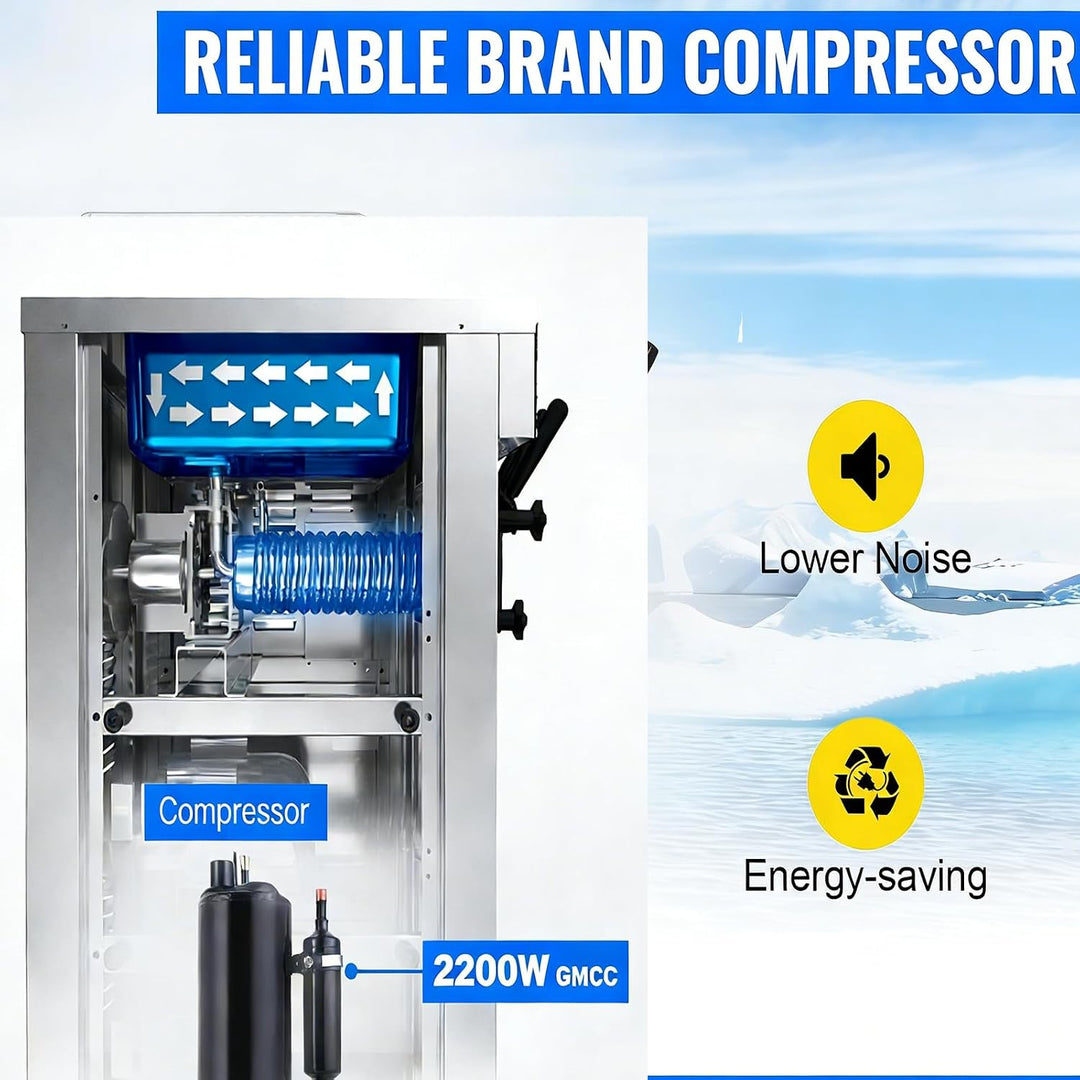 Kommerzielle Eismaschine, 20–28 L/h 2200 W, Kommerzielle Softeismaschine, Gewerbliche Eiscrememaschi