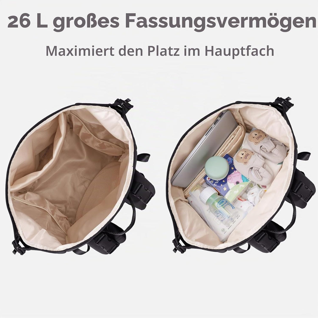 CEI-CEI Neopren Wickelrucksack Grosse Wickeltasche für Neugeborene, wasserdichter Reise-Rucksack für