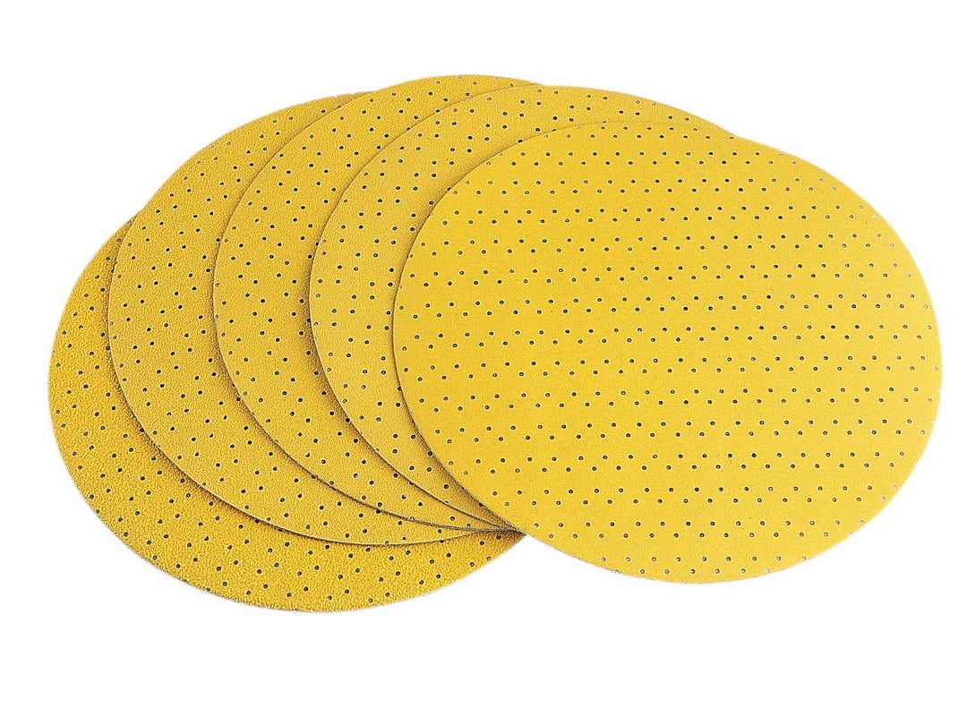 Flex Klett-Schleifpapier rund (Schleifpapier perforiert) D225 PF-P60 VE25-260.233, Gelb, 60 Grit Pac