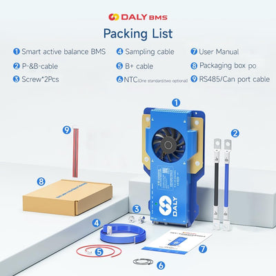 DALY 40A 4S-8S 12V-24V Smart BMS mit 1A Active Balancer und integriertem Bluetooth RS485 CAN für Lit