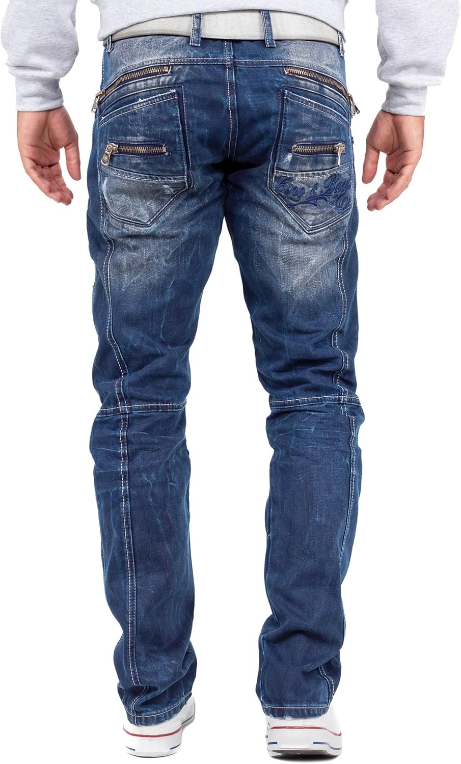 Cipo & Baxx Herren Jeans Hose mit Ziernähten 40W / 32L Blau -