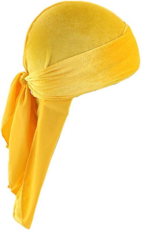 Durags Doo Rag Dew Rags für Herren, 360 Wellen, Samt, Durags, Kopfbedeckung, Totenkopfmütze, Kopfbed