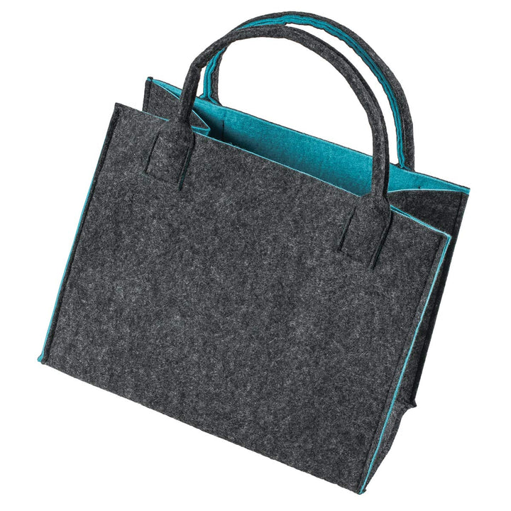LaFiore24 Hochwertige Filztasche Einkaufstasche Festival Grau-türkis, Grau-türkis