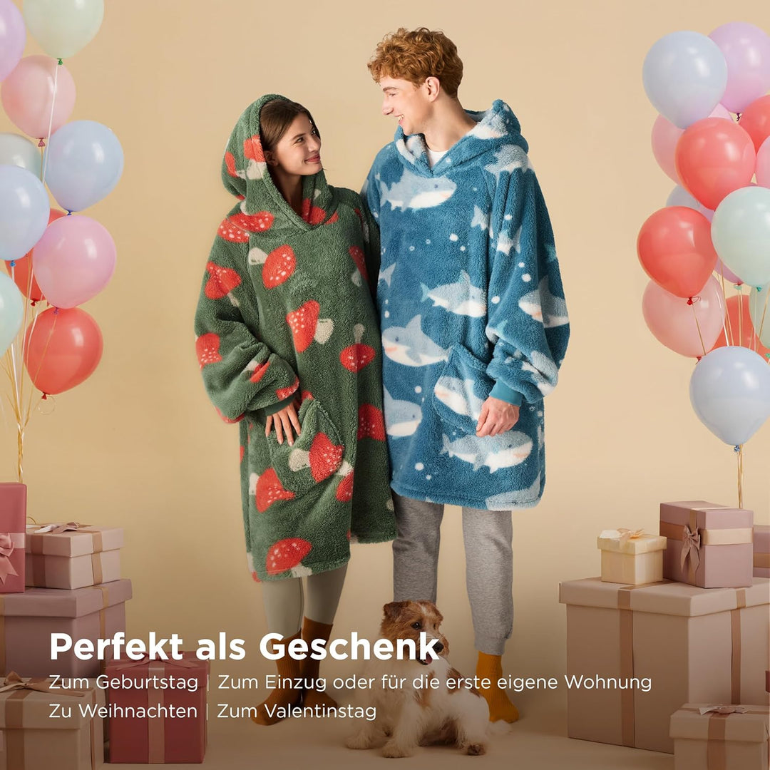 BEDSURE Decke mit ärmeln Kuscheldecke, Weihnachtsgeschenke Geschenke für Frauen Frau Hoodie Decke Da