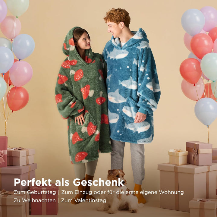 BEDSURE Decke mit ärmeln Kuscheldecke, Weihnachtsgeschenke Geschenke für Frauen Frau Hoodie Decke Da