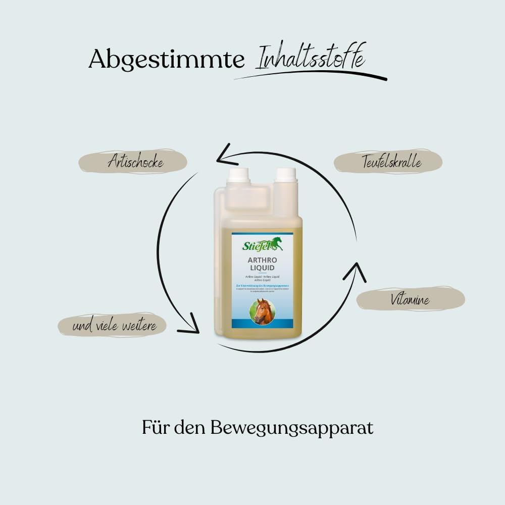 Stiefel Arthro Liquid für Pferde, Kombination aus Teufelskralle & Artischocke, unterstützt den Beweg