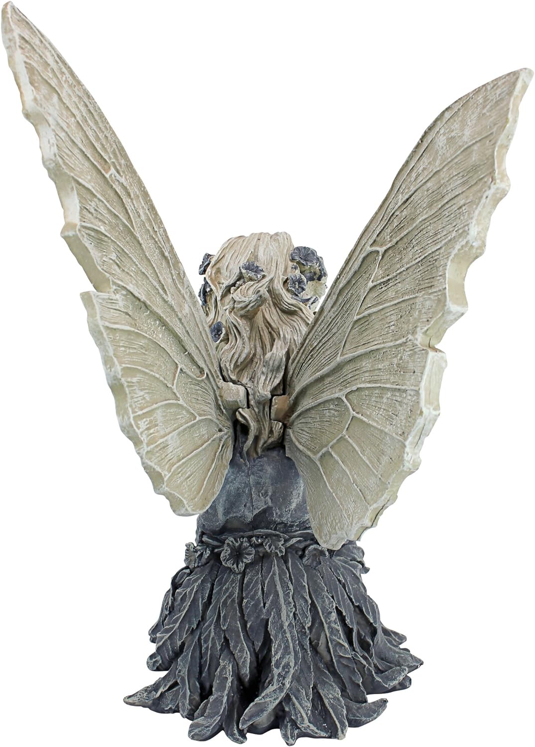 Design Toscano Die Sonnenblumenfee Gartenstatue Vogeltränke, Polyresin, stein, 51 cm, Sonnenblumen