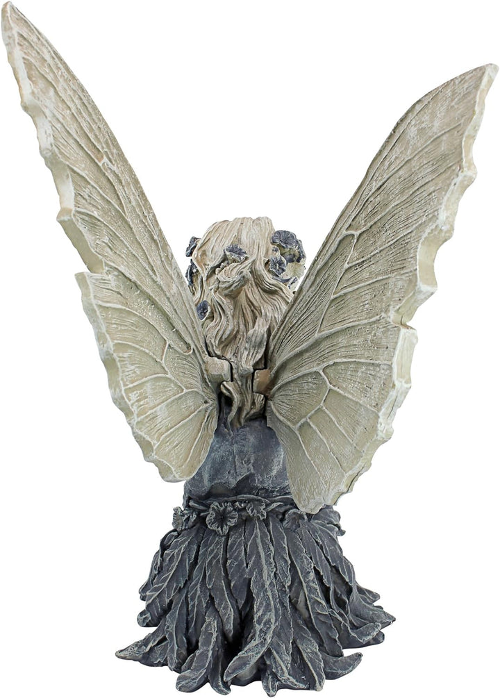 Design Toscano Die Sonnenblumenfee Gartenstatue Vogeltränke, Polyresin, stein, 51 cm, Sonnenblumen