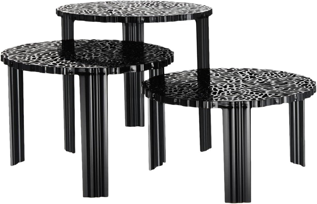 Kartell 08500NE T-Table Möbel, schwarz, 50 x 50 x 28 cm H. 28 cm Nero, H. 28 cm Nero