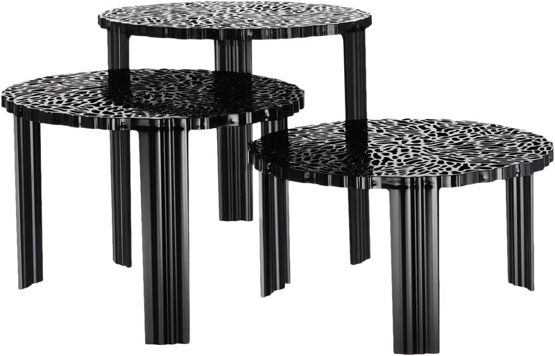 Kartell 08500NE T-Table Möbel, schwarz, 50 x 50 x 28 cm H. 28 cm Nero, H. 28 cm Nero