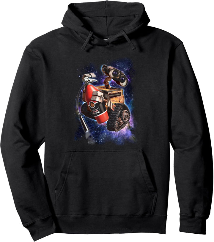 Disney Pixar Wall-E Fire Extinguisher Galaxy Background Pullover Hoodie