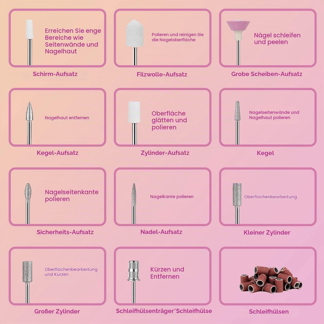 FOLAI Elektrischer Nagelschneider für Gelnägel, Acrylnägel, Hornhautentfernung, 30000 U/min, profess