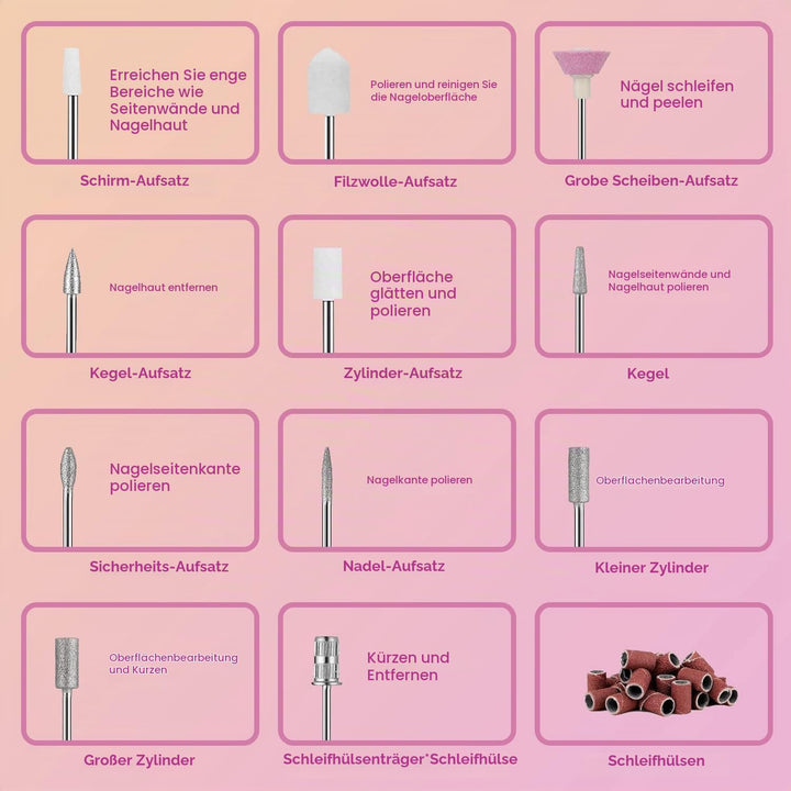 FOLAI Elektrischer Nagelschneider für Gelnägel, Acrylnägel, Hornhautentfernung, 30000 U/min, profess