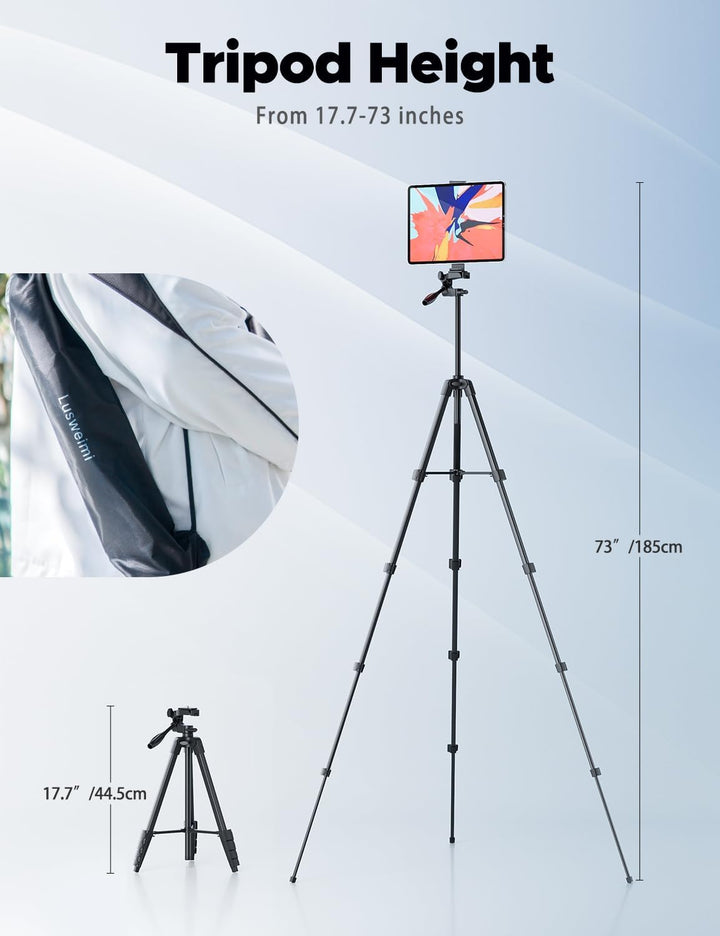 Handy Stativ, Lusweimi 153 cm Stativ für iPad und iPhone mit drahtloser Fernbedienung, Kamera Stativ