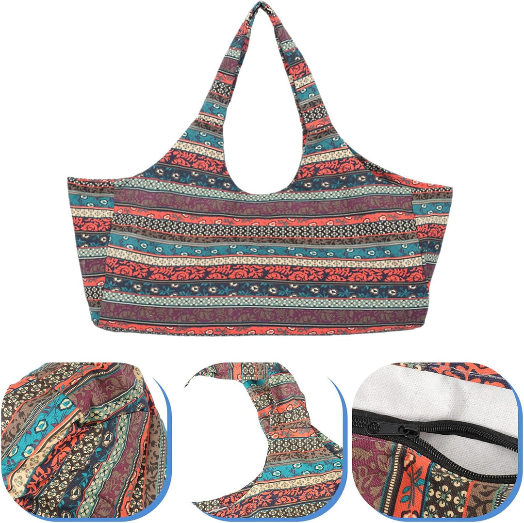Cabilock Grosse Ethno Canvas Yoga Tasche mit Druck Leichte Sport Sling Bag Extra Grosses Fassungsver