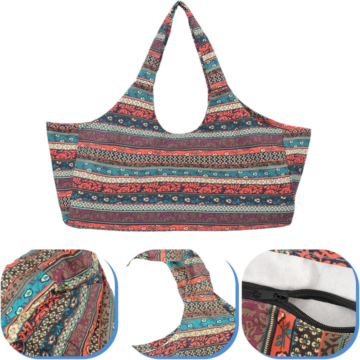 Cabilock Grosse Ethno Canvas Yoga Tasche mit Druck Leichte Sport Sling Bag Extra Grosses Fassungsver