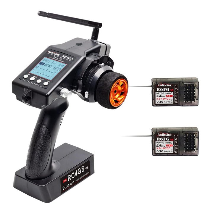Radiolink RC4GS V3 5 Kanäle 2.4GHz RC Sender mit 2 Stück Empfängern R6FG, Gyro Telemetrie integriert