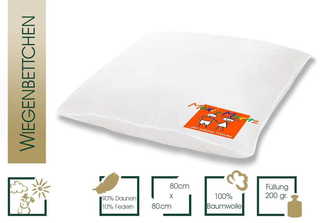 HANSKRUCHEN® Maxi und Moritz Kinderwagenkissen 80x80 cm - Made in Germany Babydecke für Kinderwagen