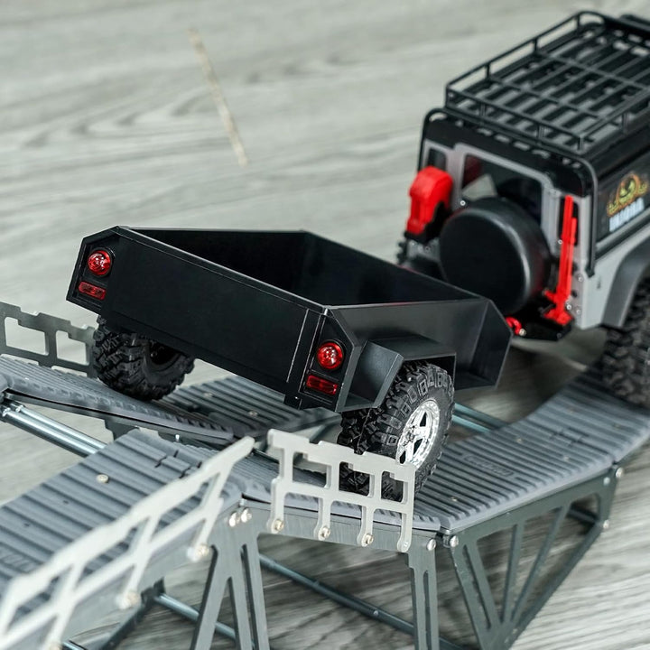 INJORA Utility Trailer mit Haken und Scale Aufbewahrungsboxen für TRX4M 1/18 RC Crawler Upgrade