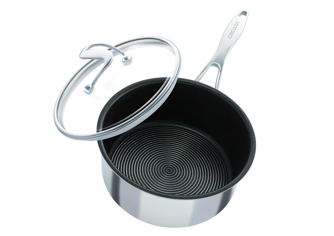 Circulon SteelShield C Serie Edelstahl-Topf 20 cm/2,8 l – Induktionstopf mit Deckel mit Hybrid-Antih