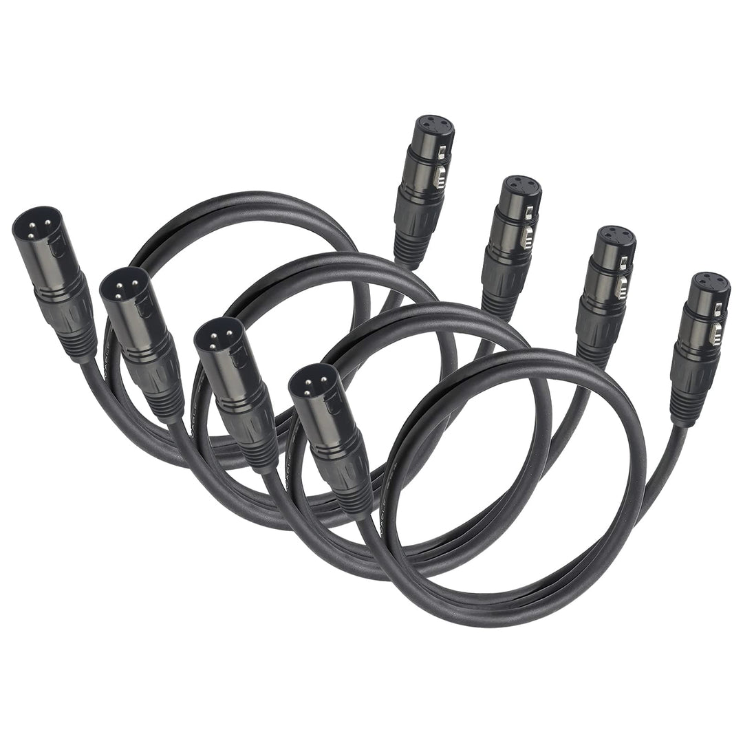 DMX Kabel 1.2m, 3.94ft XLR Kabel for Stage Light or Microphone, DMX Kabel 3 Polig With Male to Femal