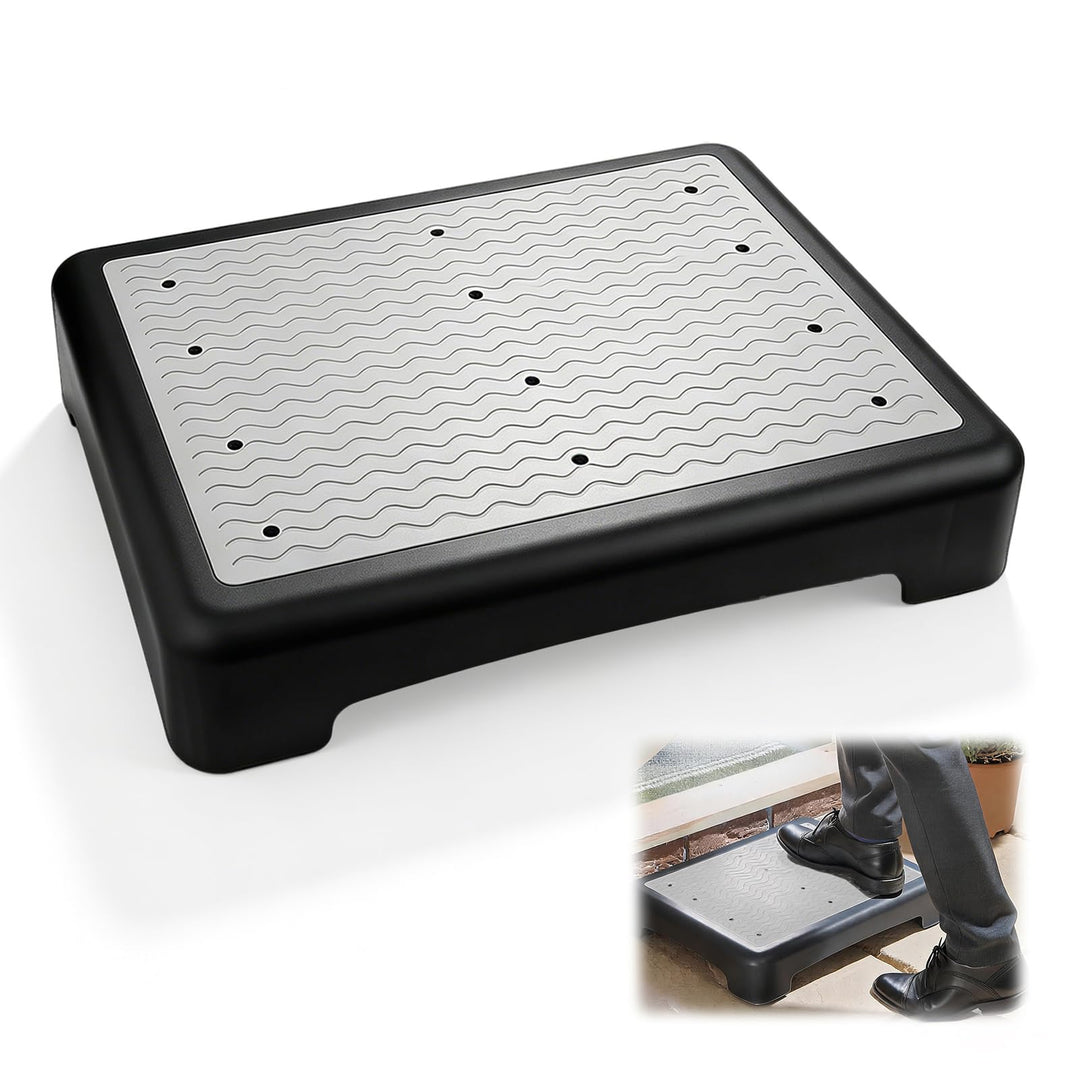 Trittstufe Indoor &amp; Outdoor, 43 x 33 x 9 cm Rutschfester Tritthocker mit Halbstufe – Tragbare Einsti