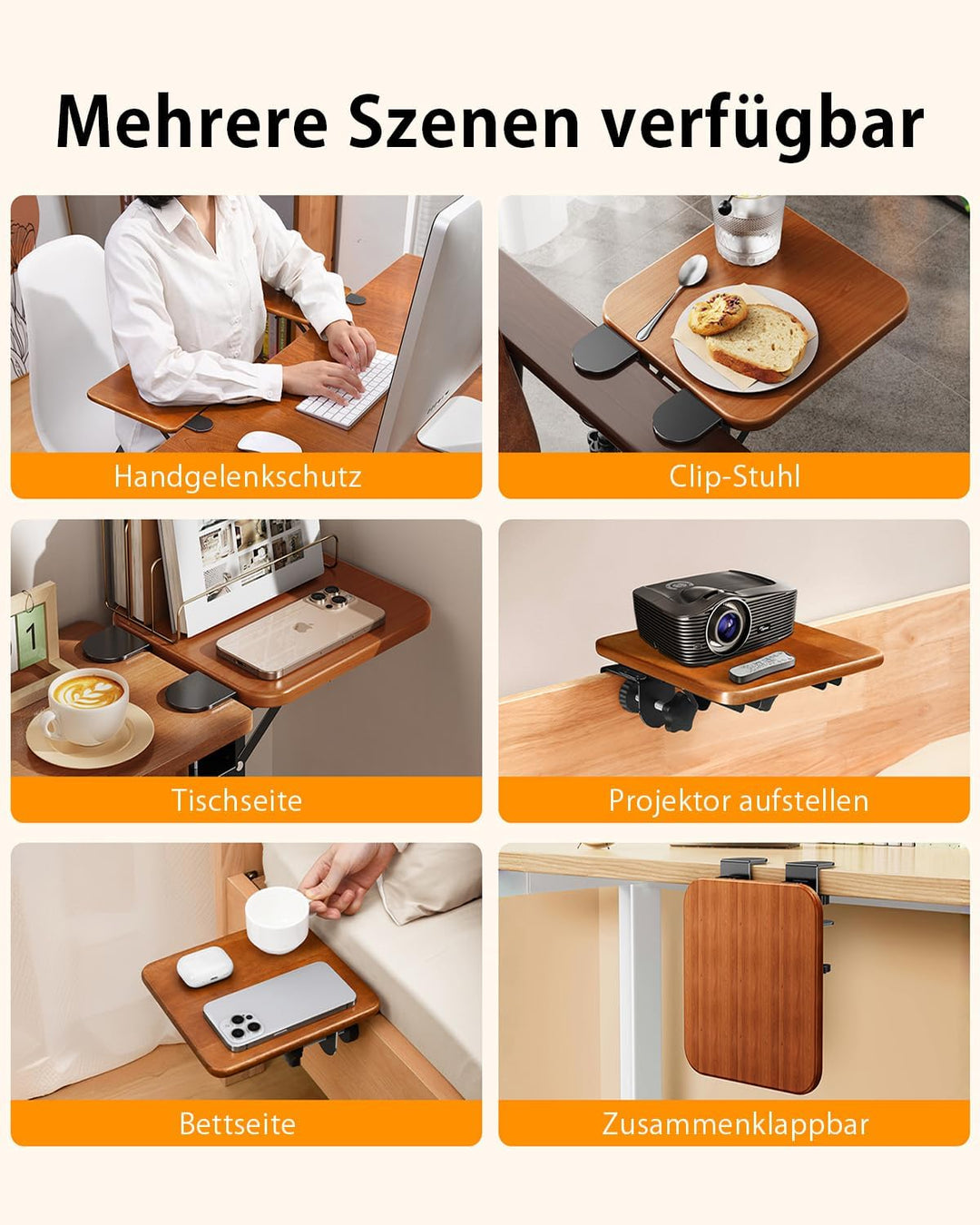 Ergonomische Schreibtisch Verlängerung,20,8x19,3 cm Armauflage Schreibtisch,90° klappbare Unterarmst