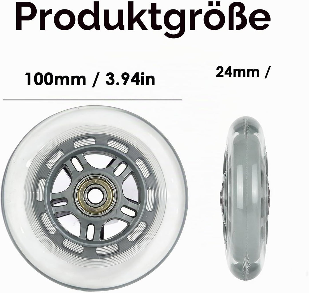 Ideal Swan 100mm Stunt Scooter Rollen, 2 Stück Stunt Scooter Räder Ersatzräder mit ABEC-7 Kugellager