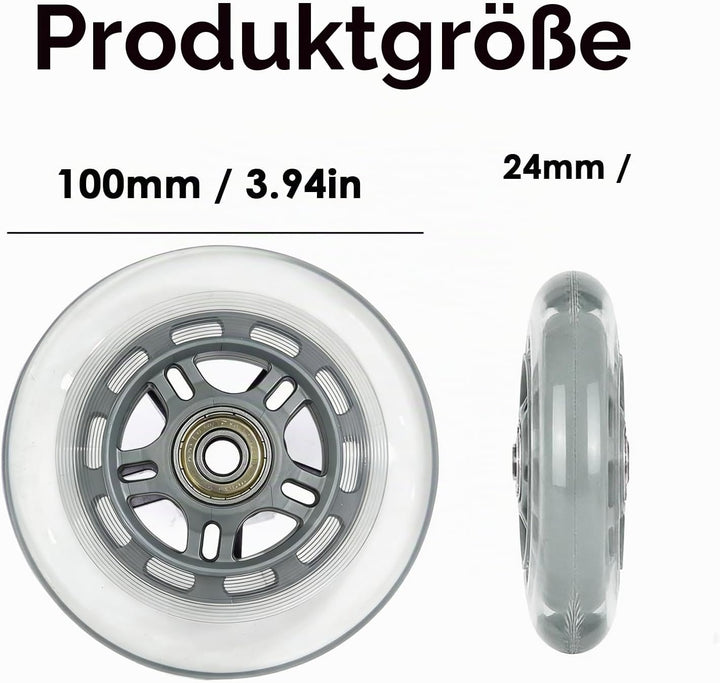 Ideal Swan 100mm Stunt Scooter Rollen, 2 Stück Stunt Scooter Räder Ersatzräder mit ABEC-7 Kugellager