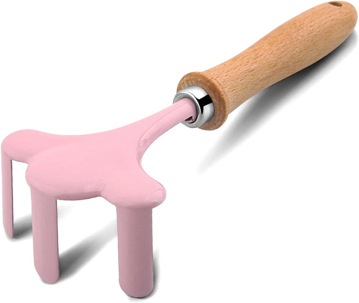 Kinder-gartengeräte-Set, 3-teilig, Gartenschaufel, Rechen, Gabel Stabilem Holzgriff, Mini-gartengerä