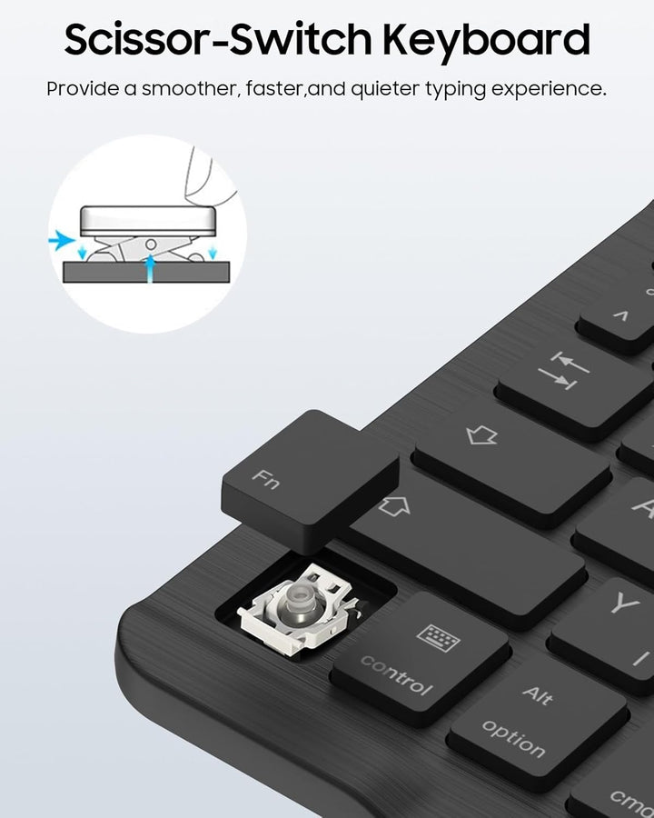 FINTIE Bluetooth Tastatur mit Hintergrundbeleuchtung in 7 Farben, Tablet Tastatur mit deutschem Layo