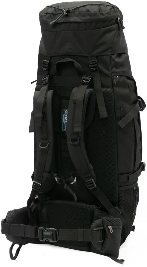 outdoorer Schwarzer Reiserucksack Atlantis - grosser Trekkingrucksack in Schwarz, 100% Cordura, Back
