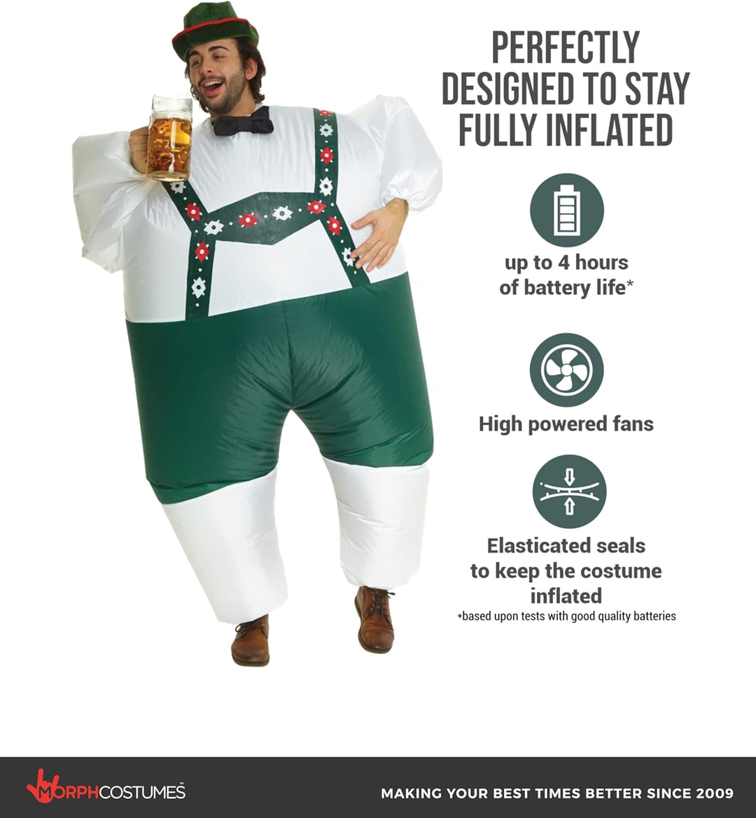 Morph Aufblasbares Lederhosen Kostüm für Erwachsene, Megamorph - Einheitsgrösse Lederhosen Erwachsen