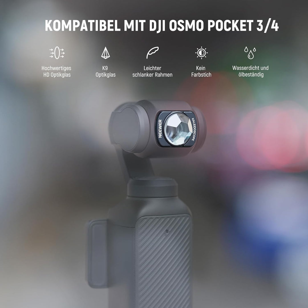 NEEWER Kaleidoskop Prisma Filter Kompatibel mit DJI Osmo Pocket 3 Creator Combo Zubehör, magnetische