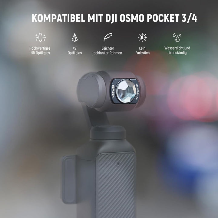 NEEWER Kaleidoskop Prisma Filter Kompatibel mit DJI Osmo Pocket 3 Creator Combo Zubehör, magnetische