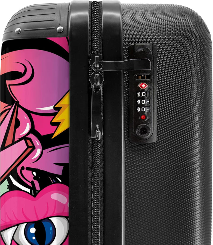 NoBoringSuitcases.com® Koffer Handgepäck Trolley Rollkoffer Kleine Reisekoffer mit 4 Rollen - Design