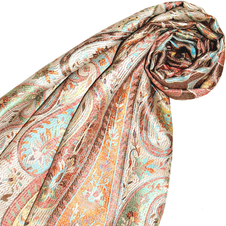 Lorenzo Cana Pashmina Damen Schal Schaltuch jacquard gewebt 100% Seide 70 cm x 190 cm Paisleymuster