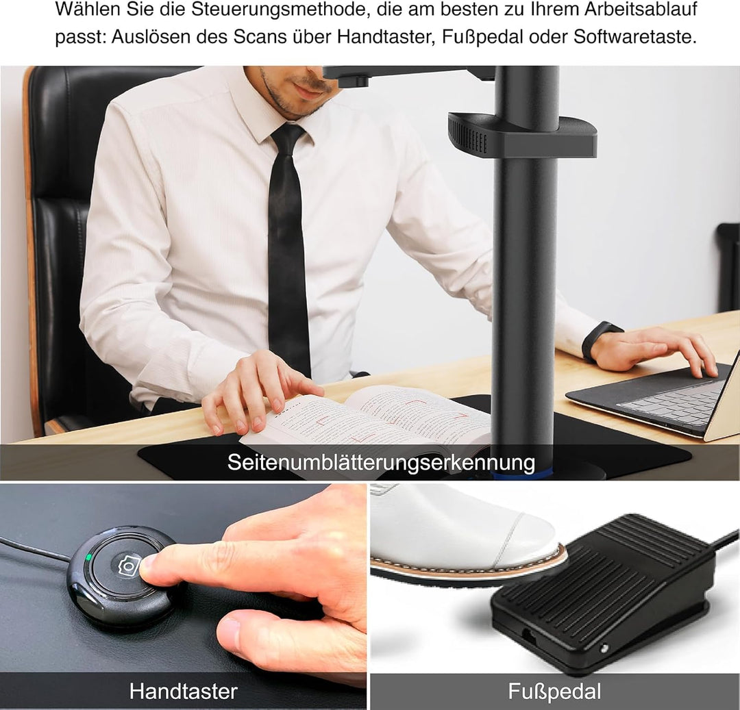 VIISAN S48 Duo Professioneller A2/A3 Buchscanner, Dual 48MP CMOS-Sensoren, 600 DPI, Automatisches Gl