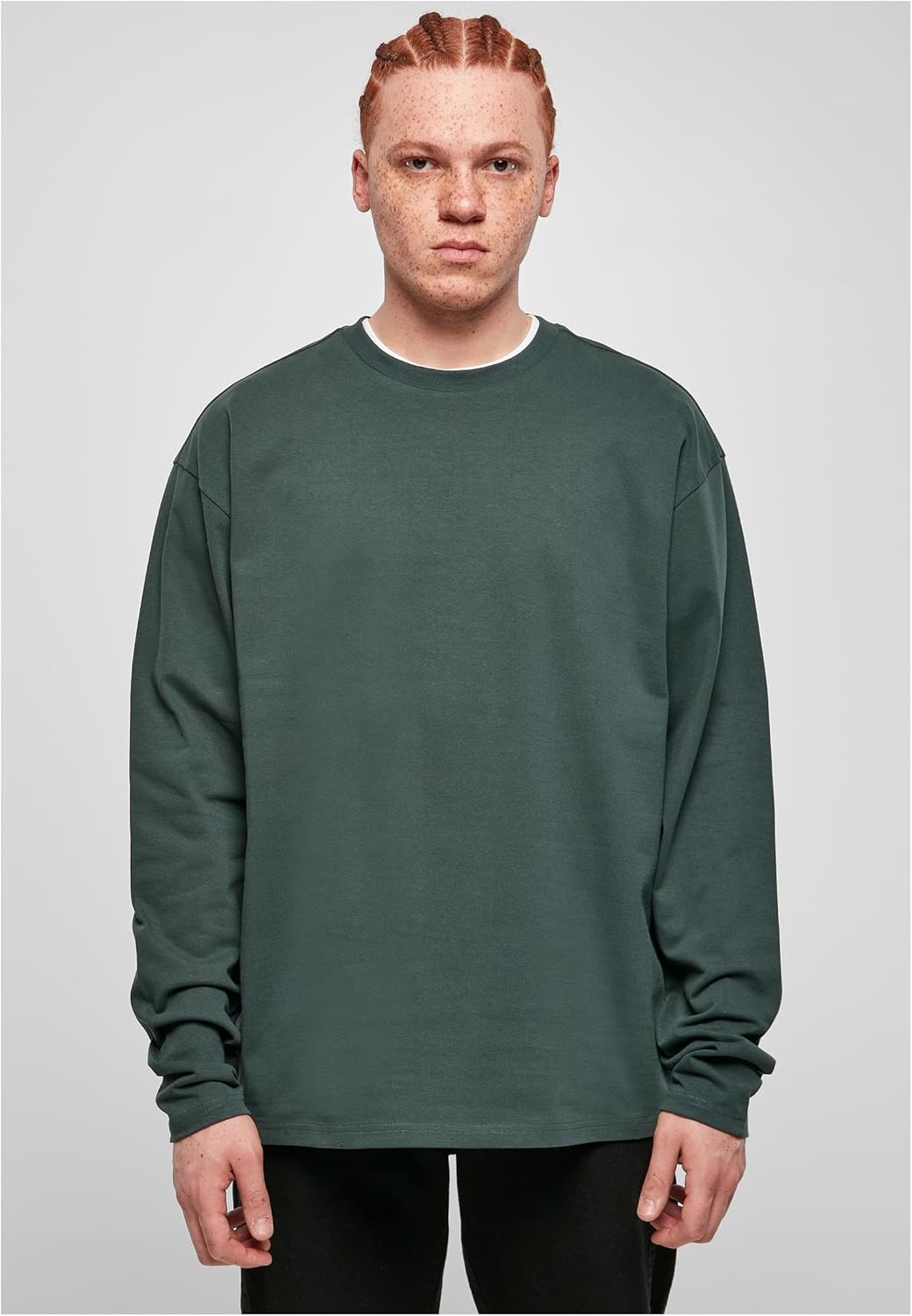 Urban Classics Herren Ultra Heavy Oversized Longsleeve S Bottlegreen, S Bottlegreen