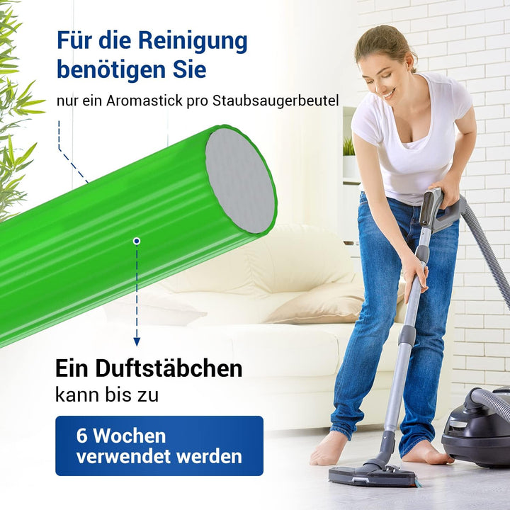 VIOKS 20x Staubsauger Duftstäbchen Grün im Blister - Deo Perlen/Parfum Duft für Staubsauger Vоrwerk