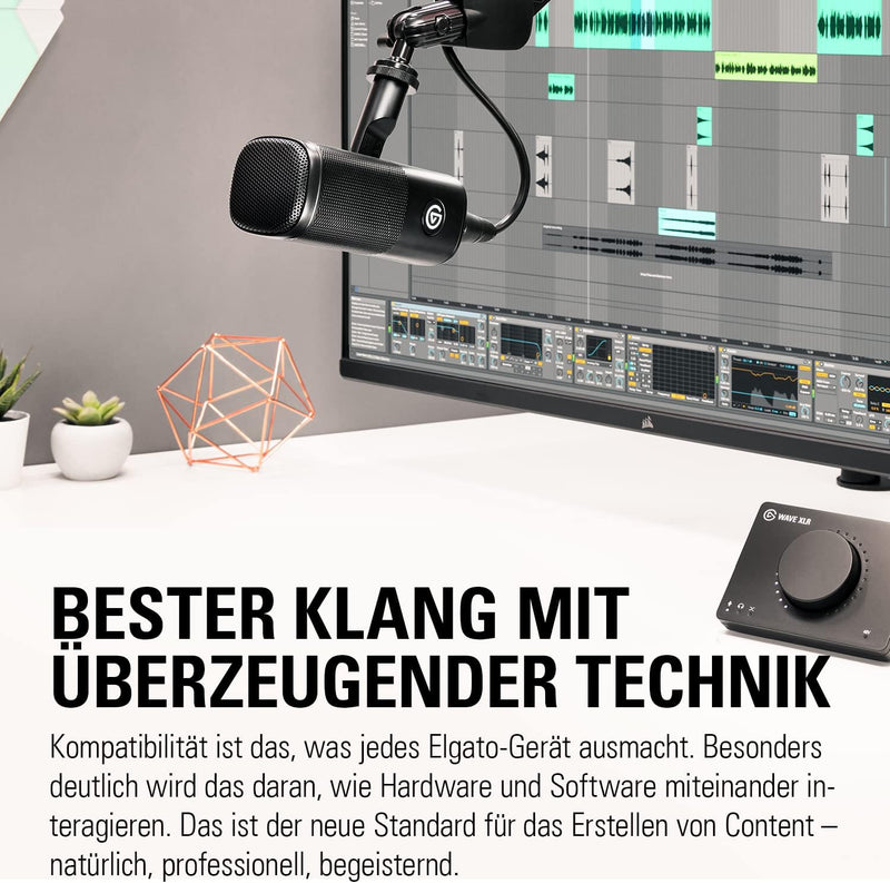 Elgato Wave DX – Dynamisches XLR-Mikro, nierenförmige Richtcharakteristik, unterdrückt Hintergrundge