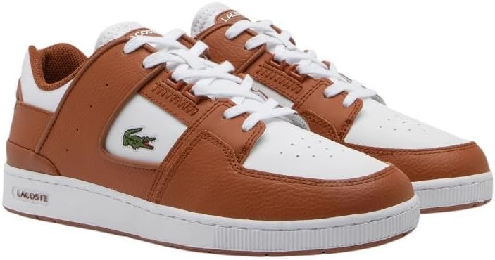 Lacoste Herren Low-Top Sneaker Court CAGE 0721 1 SMA, Männer Halbschuhe 44.5 EU Braun Weiss, 44.5 EU