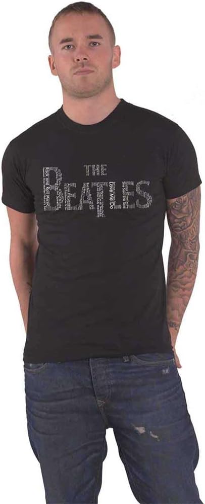 The Beatles Herren T Shirt Schwarz Drop T Songs Band Logo offiziell S Schwarz, S Schwarz